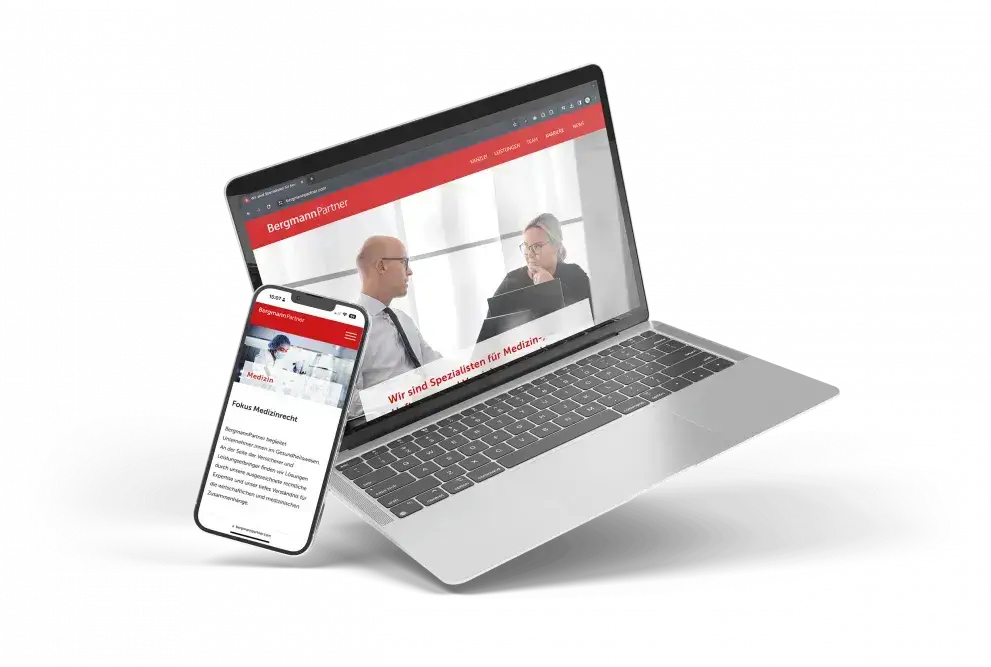 MacBook and Phone BergmannPartner Law | Hetz Enterprises