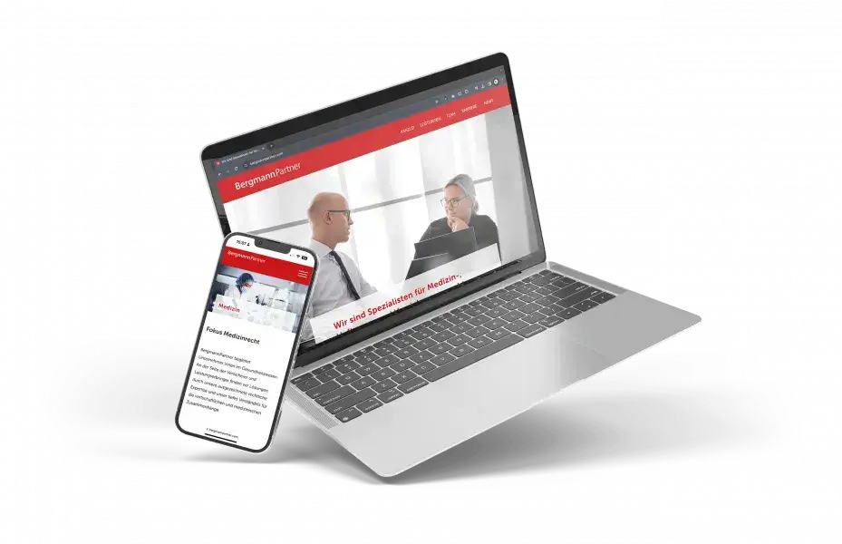 MacBook and Phone BergmannPartner Law | Hetz Enterprises