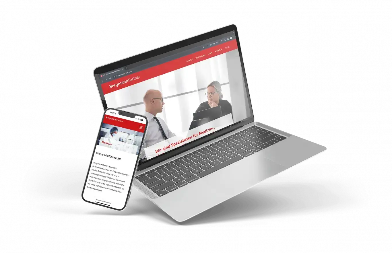 MacBook and Phone BergmannPartner Law | Hetz Enterprises